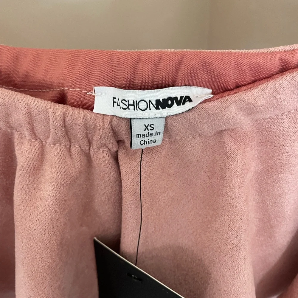 Fashion Nova Pink Ruffled Off-Shoulder Bodycon Midi Dress - Picture 5 of 8